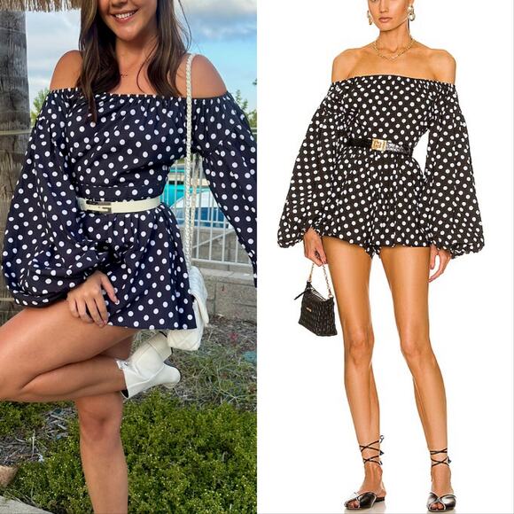 Caroline Constas Polka Dot Romper - Picture 1 of 5